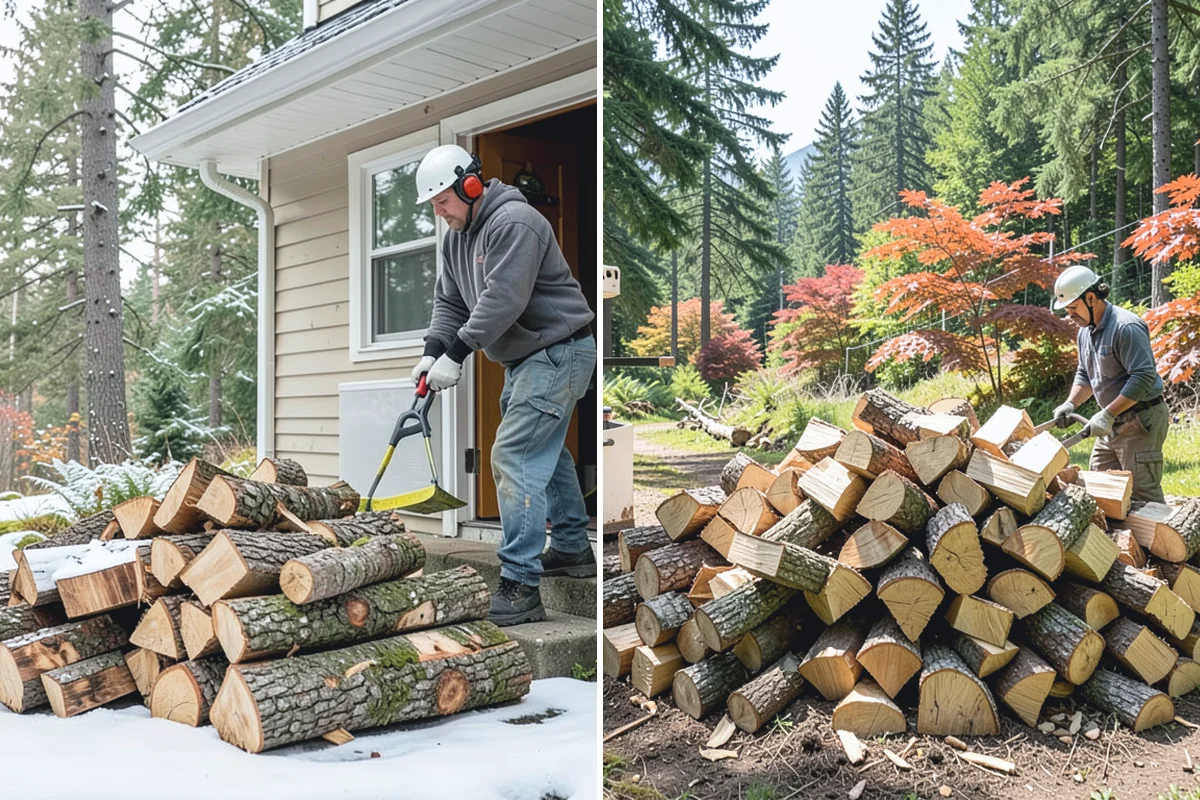 Firewood Organization in Medina, King County, WA - Assess the existing pile and clear the area