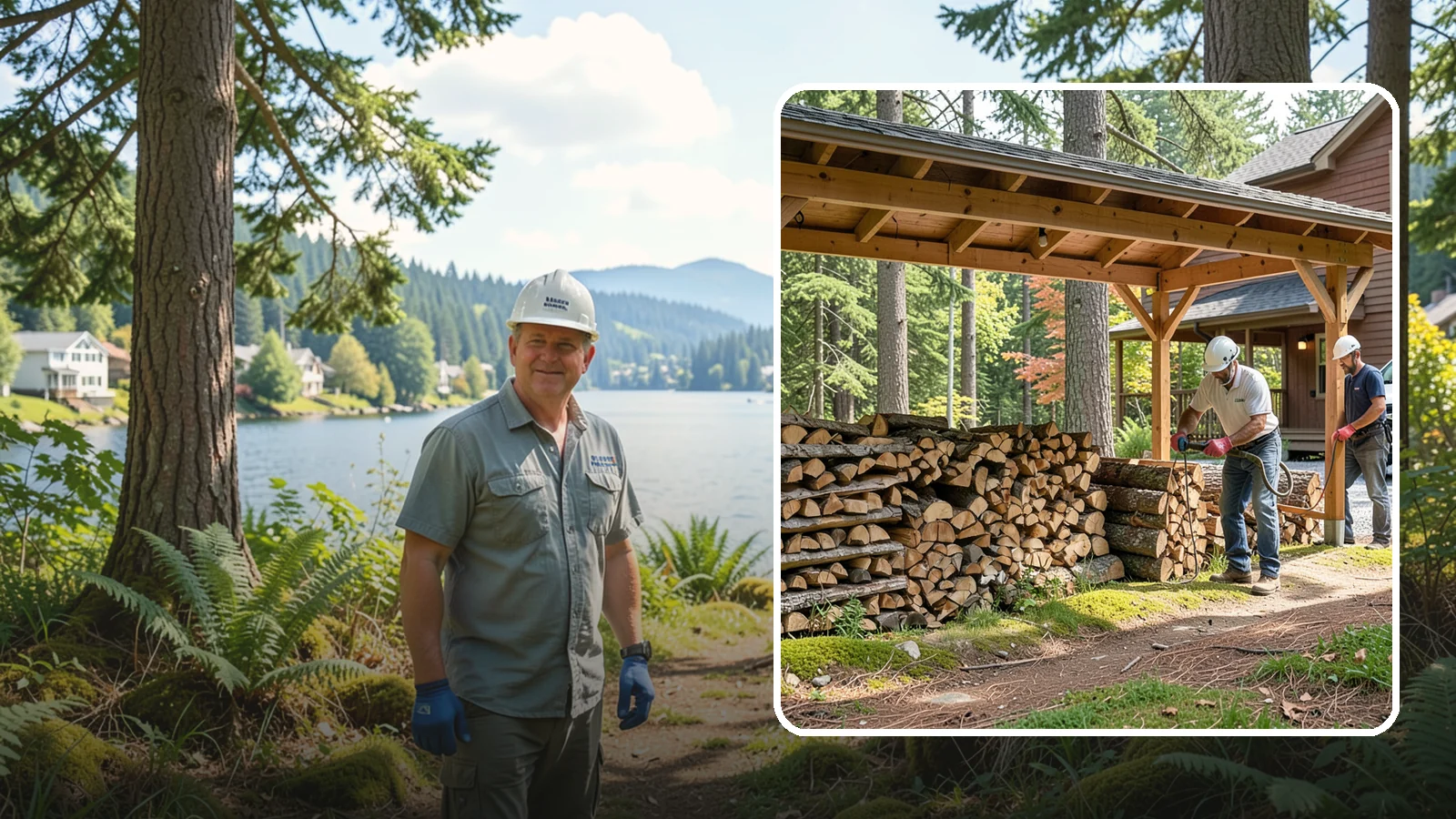 Firewood Organization in Milton, King County, WA - We reorganize a disorganized woodpile into tidy, well-ventilated stacks that dry faster and are easy to draw from.