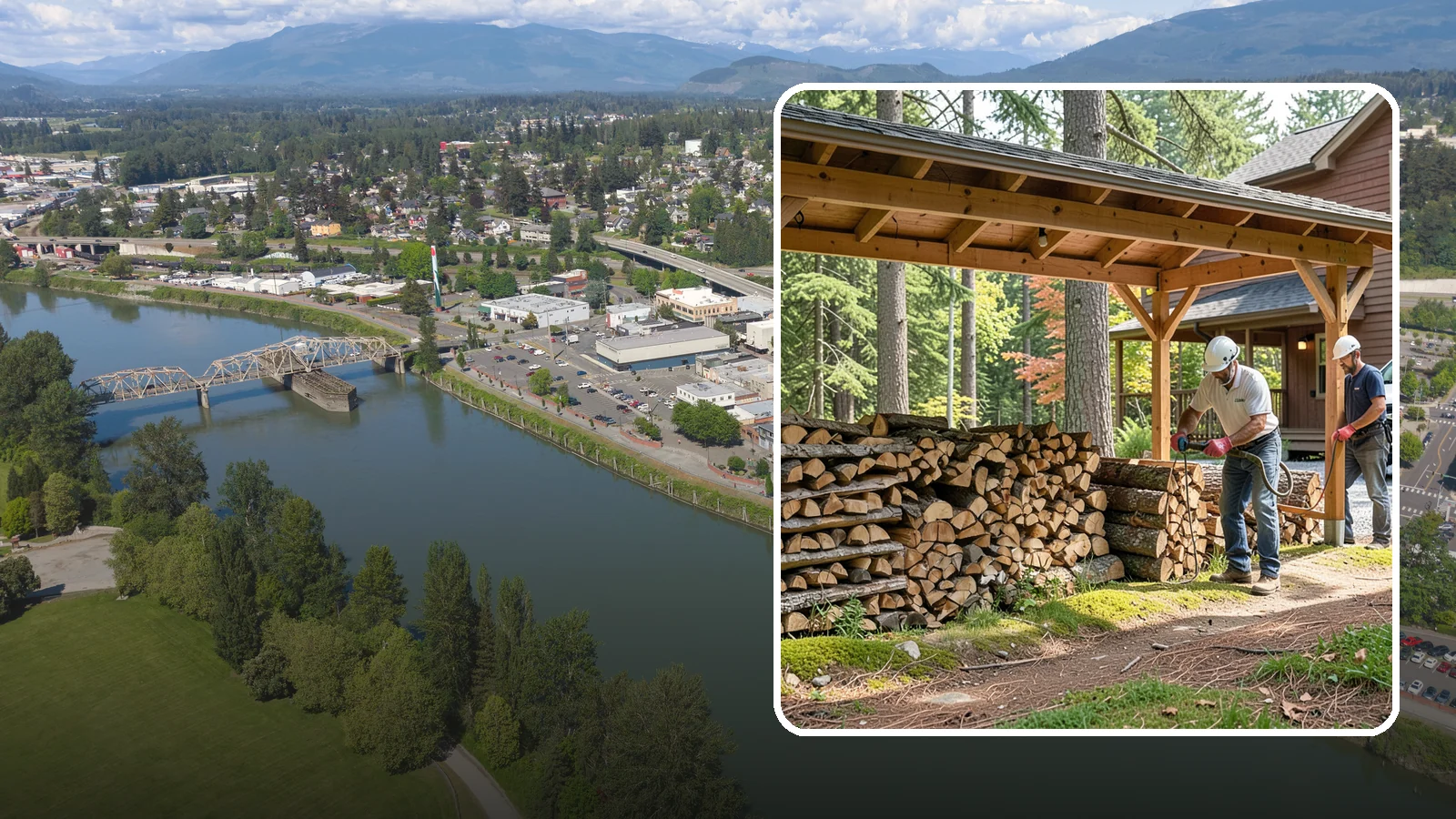 Firewood Organization in Mount Vernon, Skagit County, WA - We reorganize a disorganized woodpile into tidy, well-ventilated stacks that dry faster and are easy to draw from.