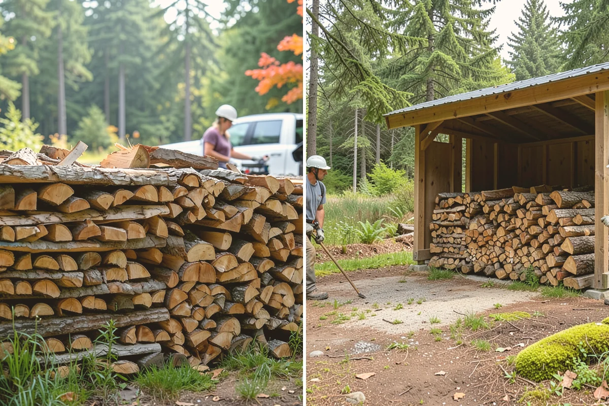 Firewood Organization in Mount Vernon, Skagit County, WA - Assess the existing pile and clear the area
