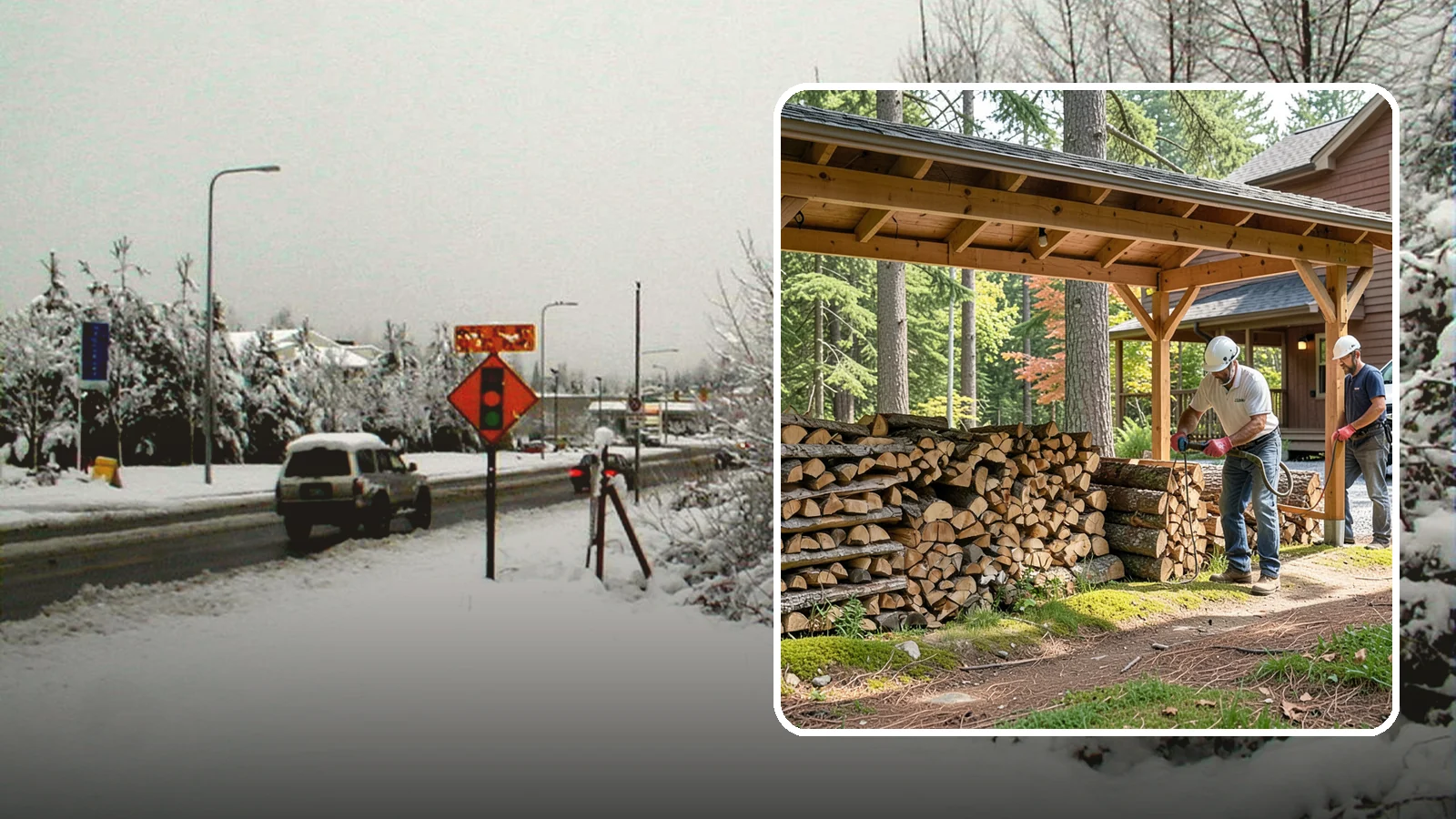 Firewood Organization in Newcastle, King County, WA - We reorganize a disorganized woodpile into tidy, well-ventilated stacks that dry faster and are easy to draw from.