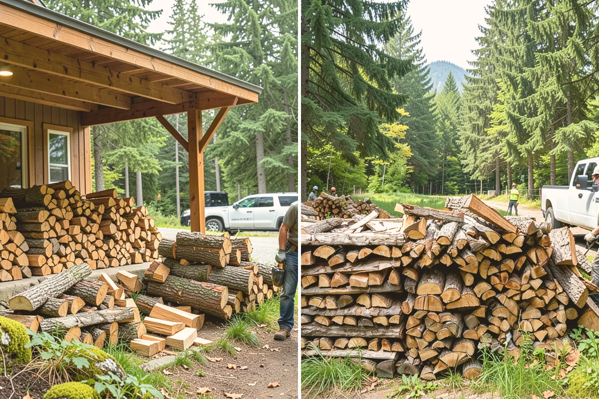 Firewood Organization in Newcastle, King County, WA - Assess the existing pile and clear the area