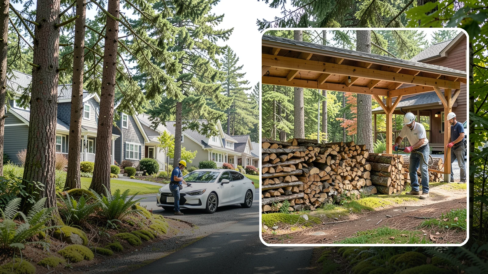 Firewood Organization in Normandy Park, King County, WA - We reorganize a disorganized woodpile into tidy, well-ventilated stacks that dry faster and are easy to draw from.