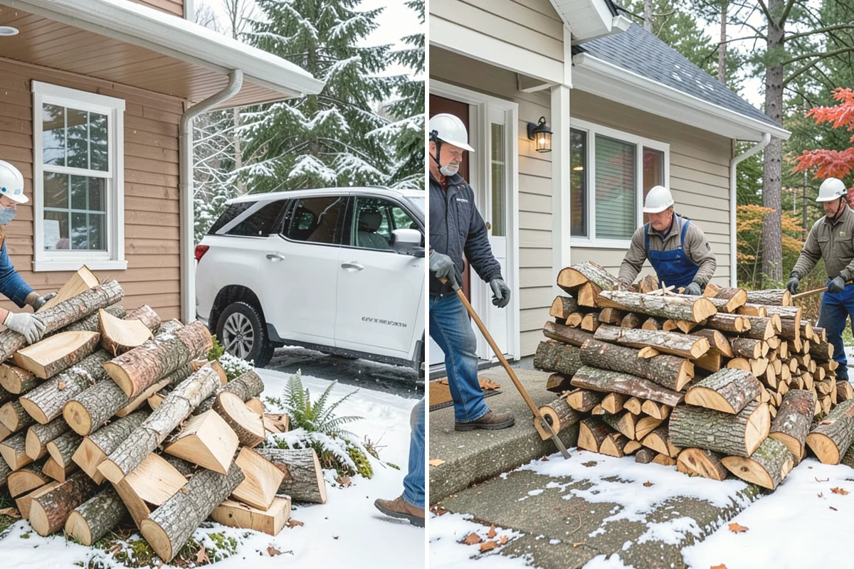 Firewood Organization in North Bend, King County, WA - Assess the existing pile and clear the area