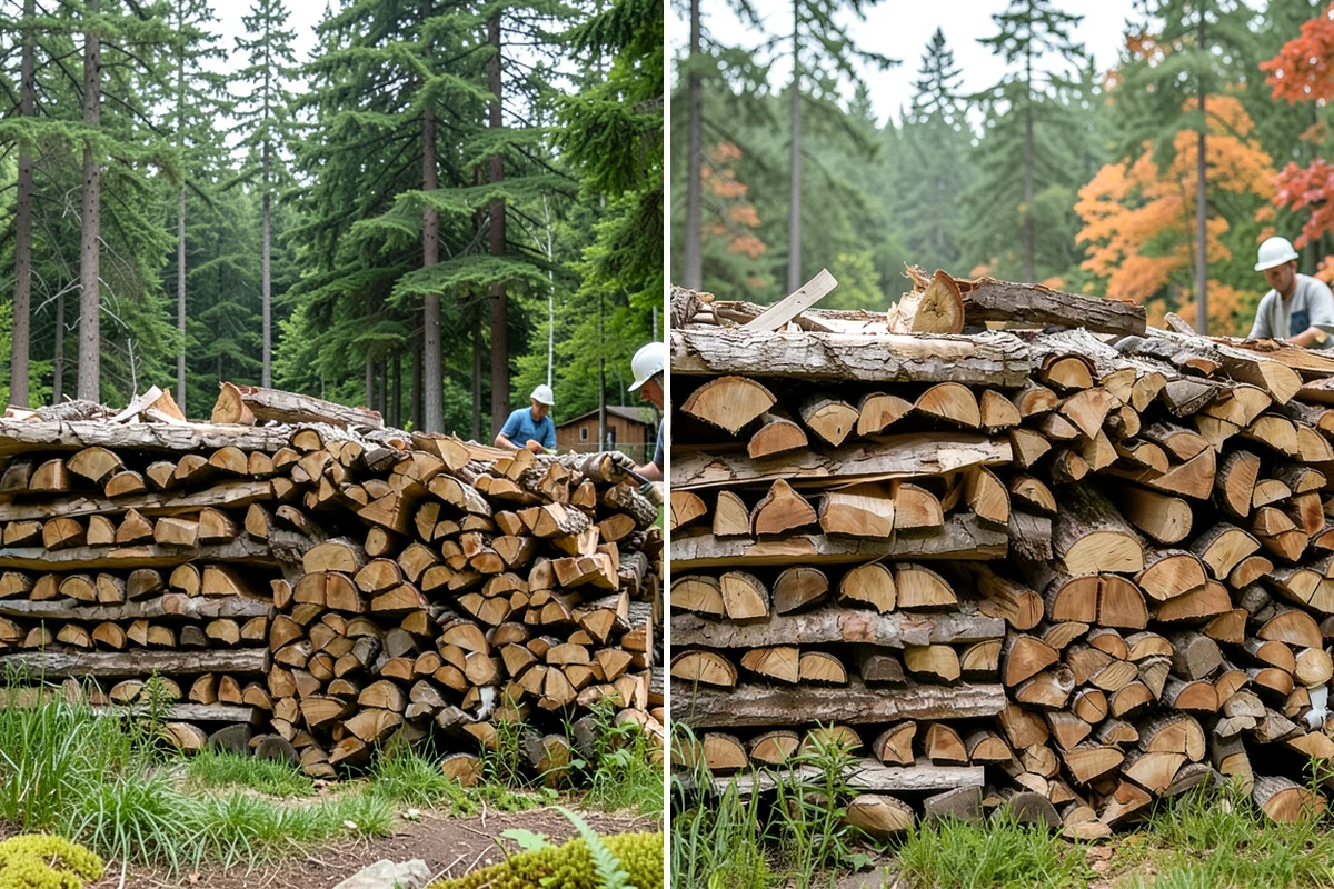 Firewood Organization in Pacific, King County, WA - Assess the existing pile and clear the area