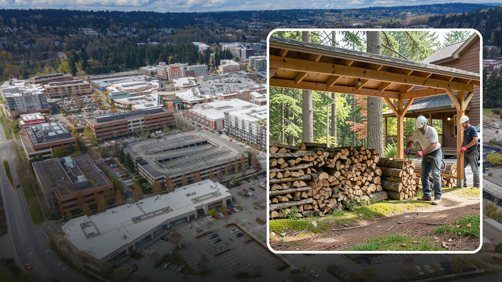 Firewood Organization in Redmond, King County, WA - We reorganize a disorganized woodpile into tidy, well-ventilated stacks that dry faster and are easy to draw from.