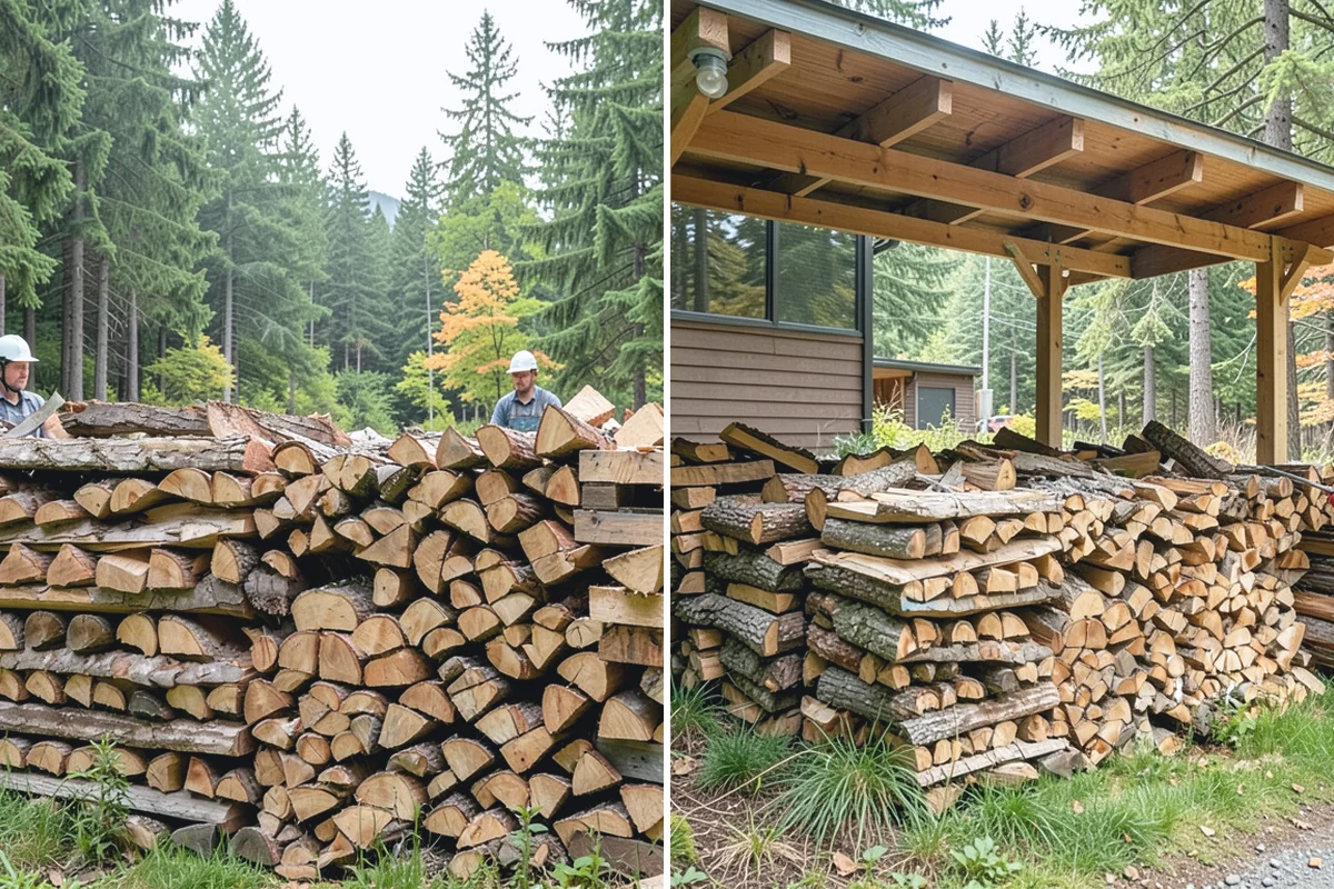 Firewood Organization in Redmond, King County, WA - Assess the existing pile and clear the area