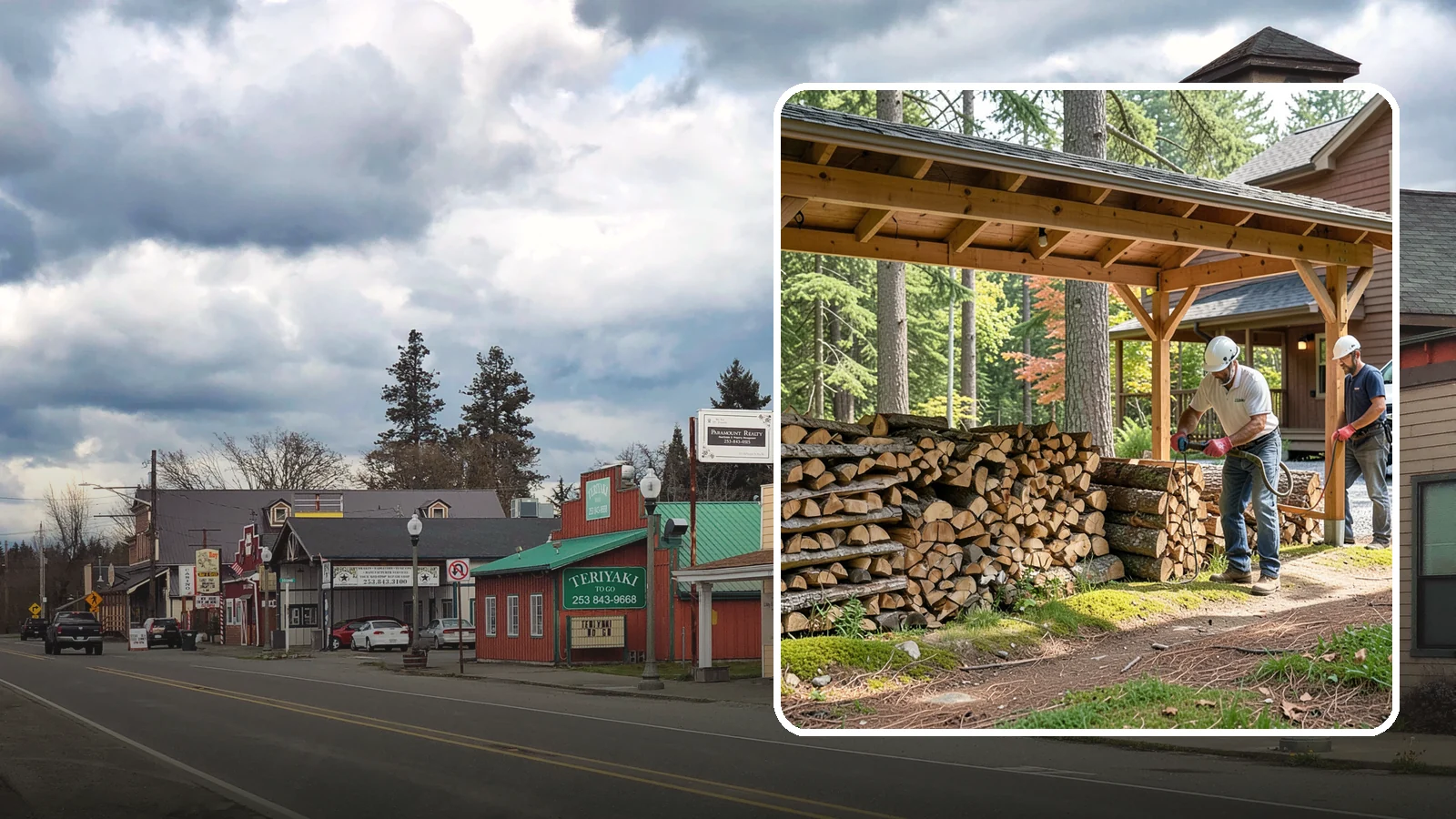 Firewood Organization in Roy, Pierce County, WA - We reorganize a disorganized woodpile into tidy, well-ventilated stacks that dry faster and are easy to draw from.
