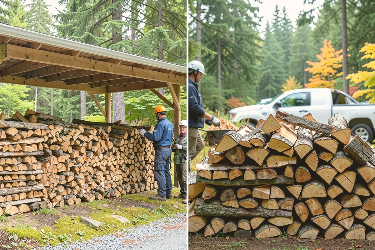 Firewood Organization in Sammamish, King County, WA - Assess the existing pile and clear the area