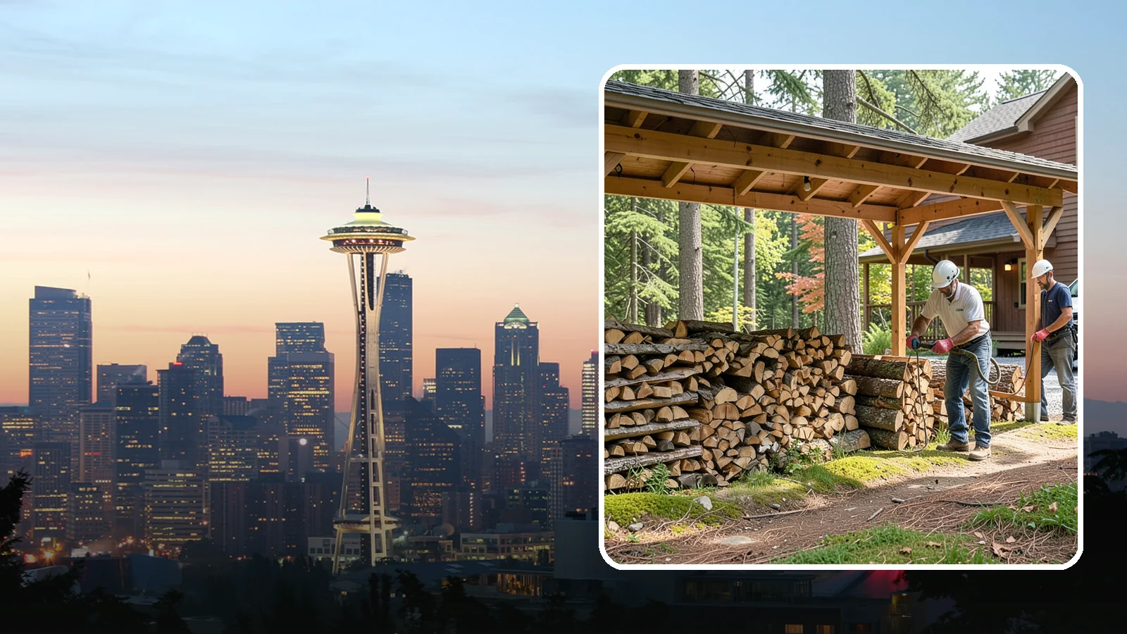 Firewood Organization in Seattle, King County, WA - We reorganize a disorganized woodpile into tidy, well-ventilated stacks that dry faster and are easy to draw from.