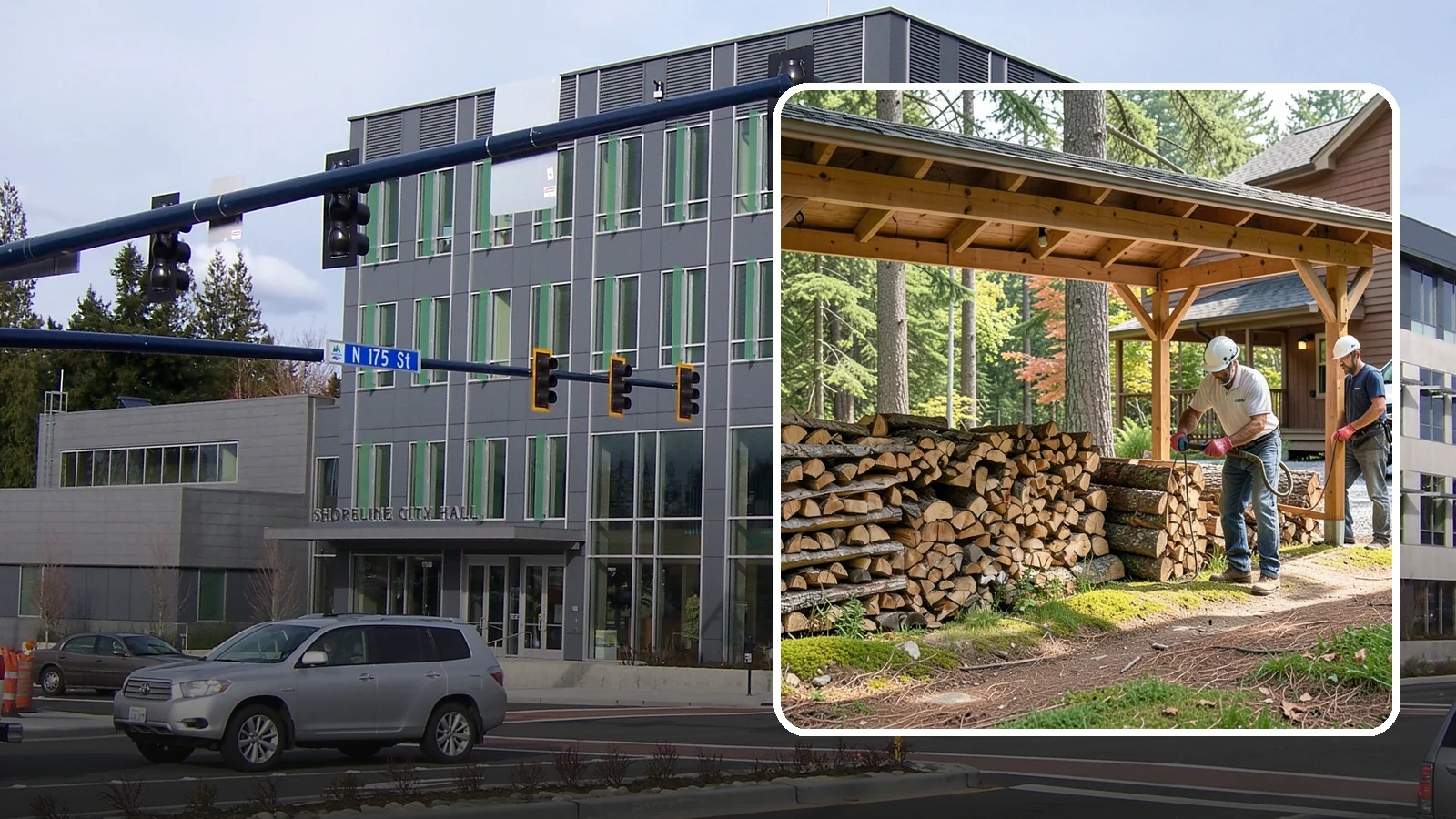 Firewood Organization in Shoreline, King County, WA - We reorganize a disorganized woodpile into tidy, well-ventilated stacks that dry faster and are easy to draw from.