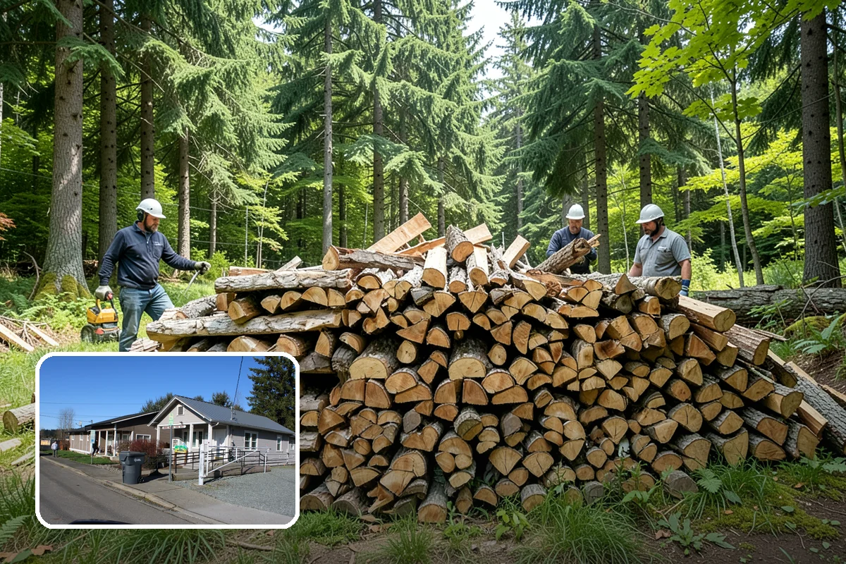 Firewood Organization in South Prairie, Pierce County, WA - Turns a rotting heap into fast-drying stacks