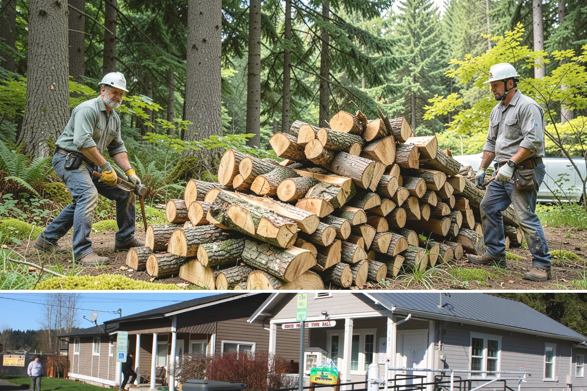 Firewood Organization in South Prairie, Pierce County, WA - Organize your woodpile in spring or summer to give freshly sorted wood the dry months it needs.