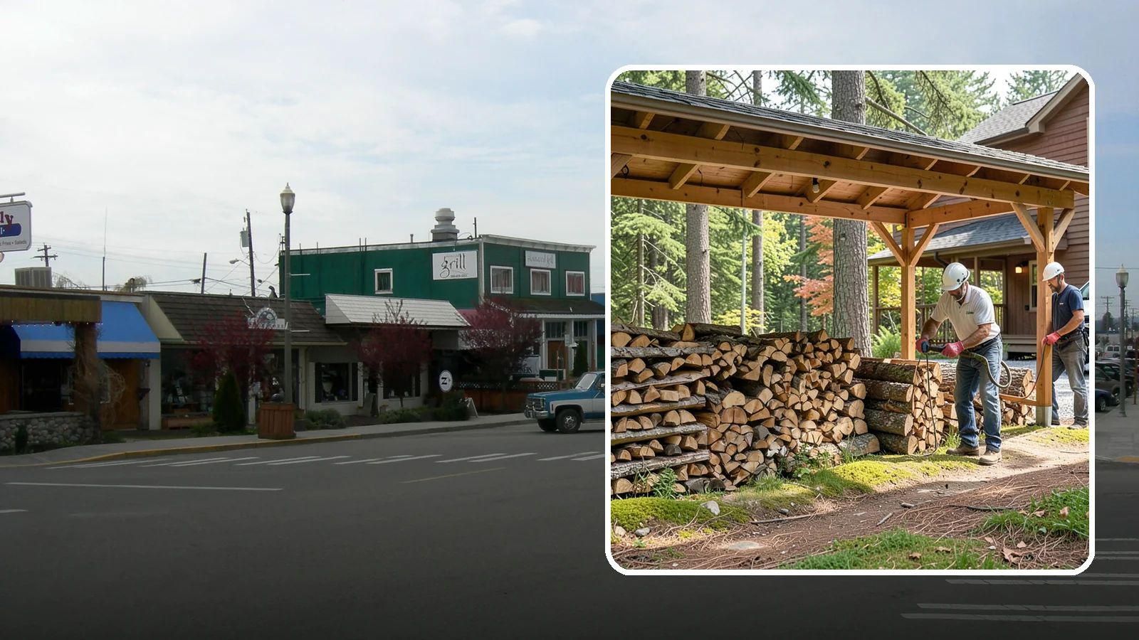 Firewood Organization in Stanwood, Snohomish County, WA - We reorganize a disorganized woodpile into tidy, well-ventilated stacks that dry faster and are easy to draw from.