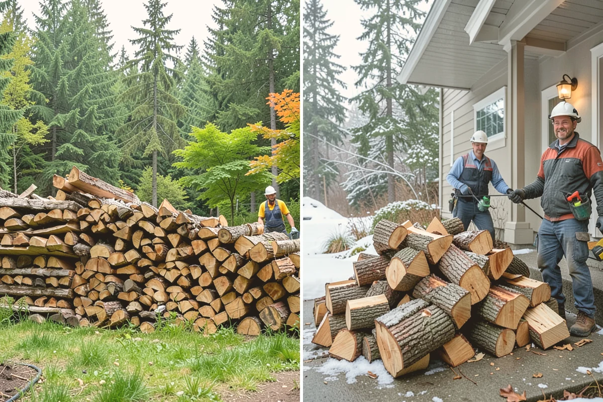Firewood Organization in Stanwood, Snohomish County, WA - Assess the existing pile and clear the area