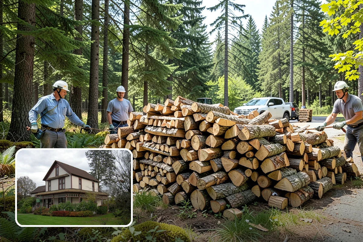 Firewood Organization in Sumner, Pierce County, WA - Turns a rotting heap into fast-drying stacks