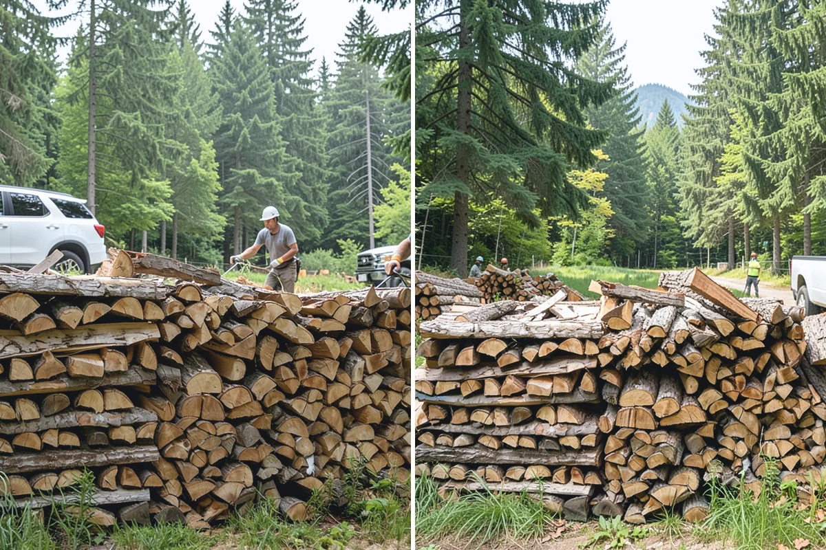 Firewood Organization in Sumner, Pierce County, WA - Assess the existing pile and clear the area
