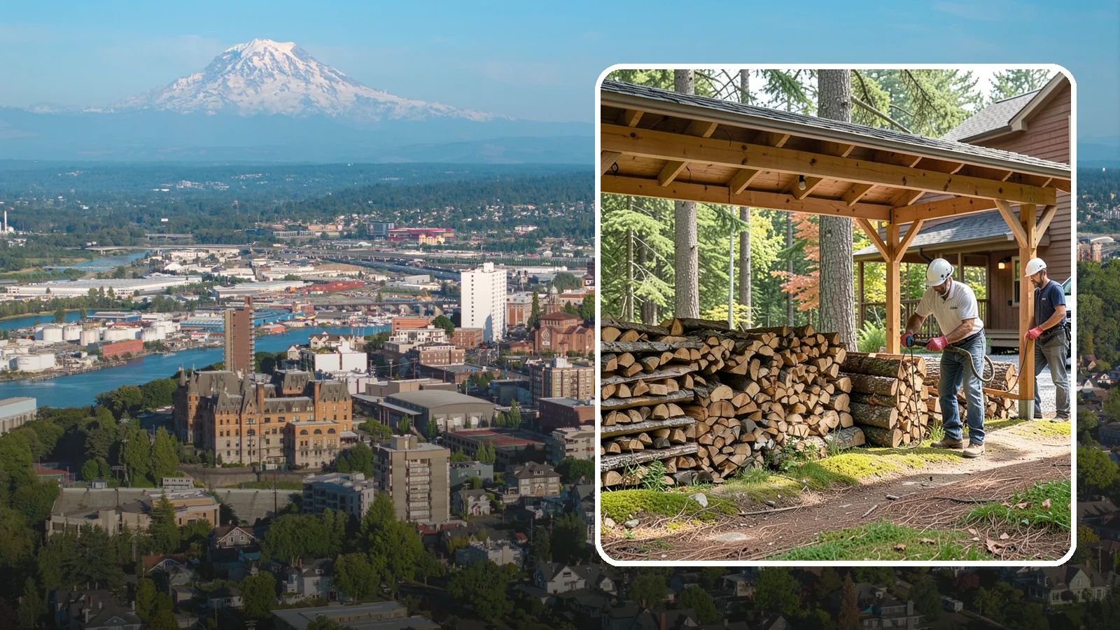 Firewood Organization in Tacoma, Pierce County, WA - We reorganize a disorganized woodpile into tidy, well-ventilated stacks that dry faster and are easy to draw from.