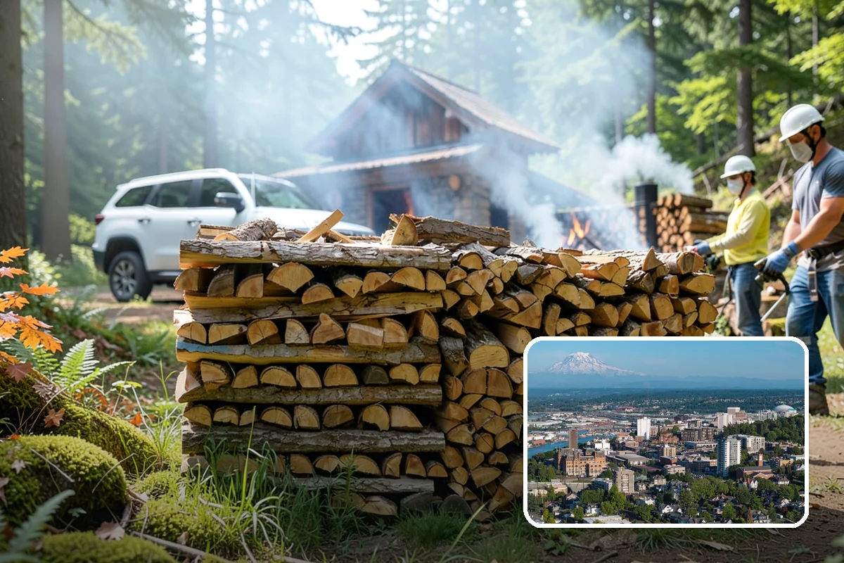 Firewood Organization in Tacoma, Pierce County, WA - Turns a rotting heap into fast-drying stacks