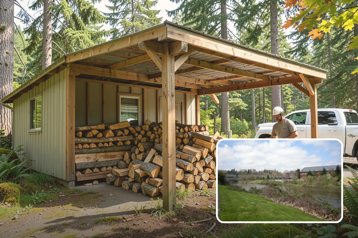 Firewood Organization in Tukwila, King County, WA - Turns a rotting heap into fast-drying stacks