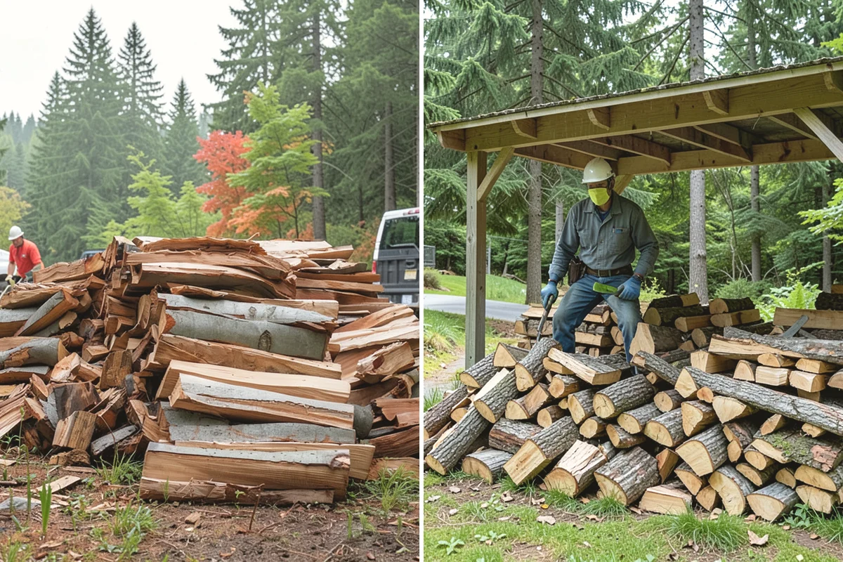Firewood Organization in Tukwila, King County, WA - Assess the existing pile and clear the area
