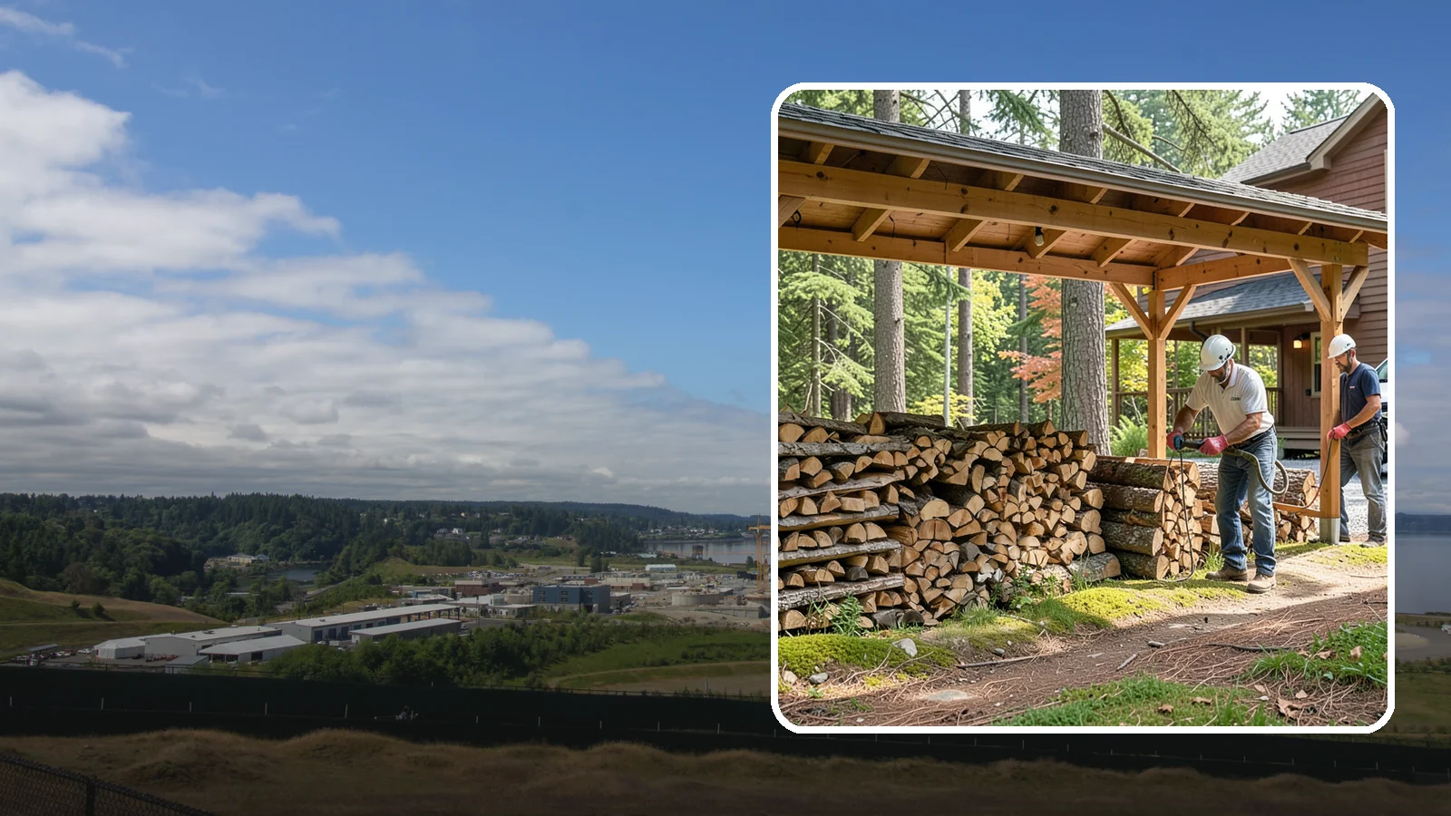 Firewood Organization in University Place, Pierce County, WA - We reorganize a disorganized woodpile into tidy, well-ventilated stacks that dry faster and are easy to draw from.