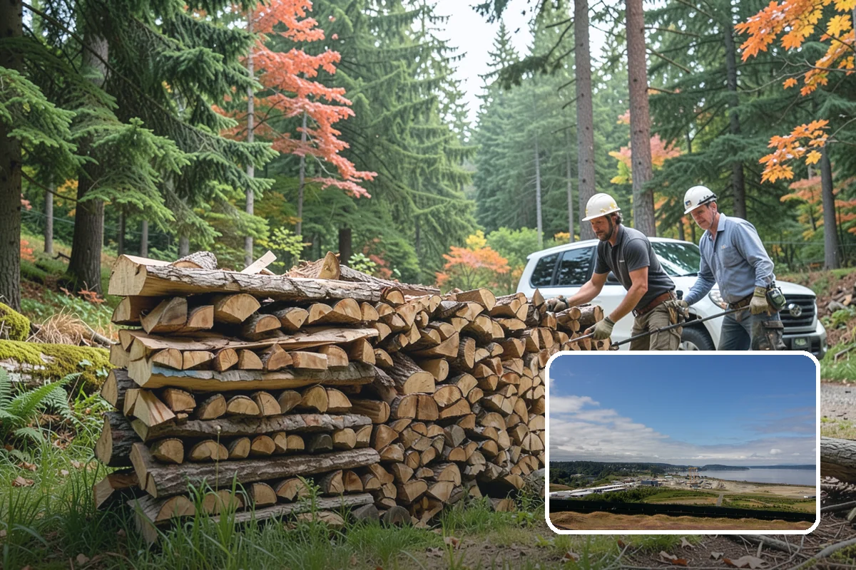 Firewood Organization in University Place, Pierce County, WA - Turns a rotting heap into fast-drying stacks