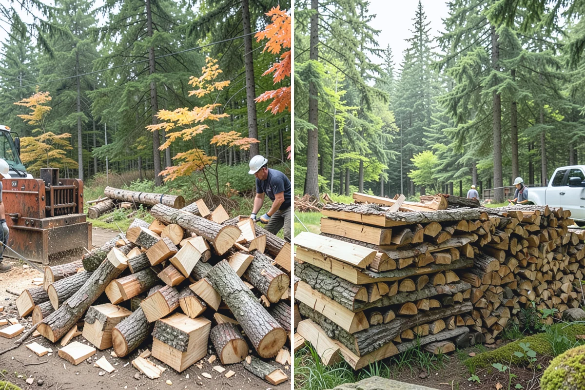 Firewood Organization in Woodinville, King County, WA - Assess the existing pile and clear the area