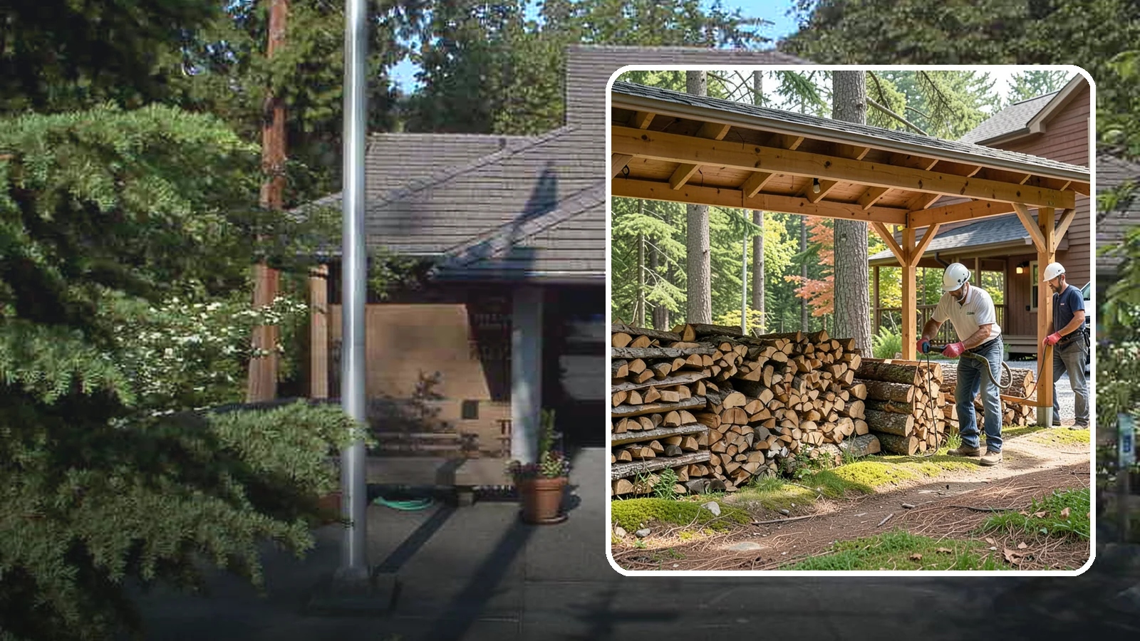 Firewood Organization in Yarrow Point, King County, WA - We reorganize a disorganized woodpile into tidy, well-ventilated stacks that dry faster and are easy to draw from.