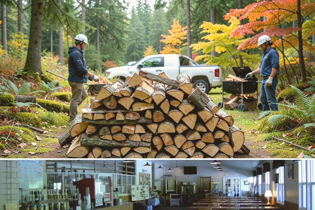 Firewood Pickup in Black Diamond, King County, WA - Pickup is available year-round, but stock is freshest and most plentiful in late summer and fall.