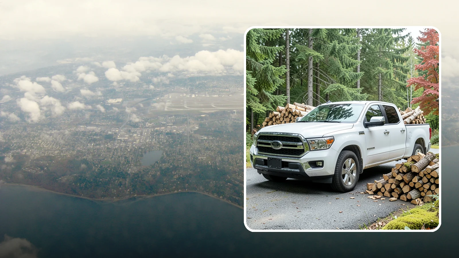 Firewood Pickup in Burien, King County, WA - Save on delivery by picking up seasoned, ready-to-burn firewood directly from our Pacific Northwest yard.