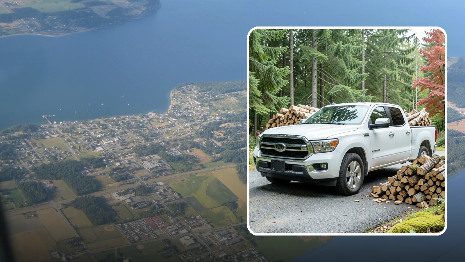 Firewood Pickup in Coupeville, Island County, WA - Save on delivery by picking up seasoned, ready-to-burn firewood directly from our Pacific Northwest yard.
