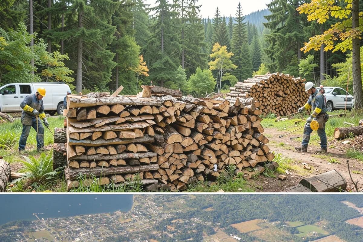 Firewood Pickup in Coupeville, Island County, WA - Pickup is available year-round, but stock is freshest and most plentiful in late summer and fall.
