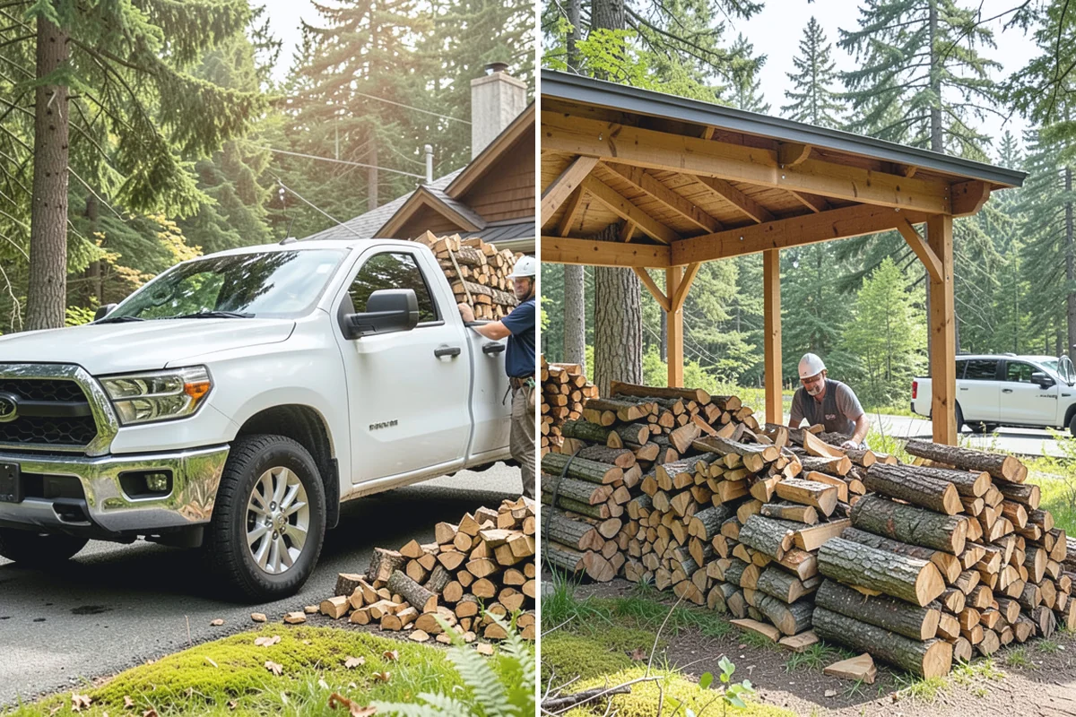 Firewood Pickup in Des Moines, King County, WA - You order your quantity and choose pickup