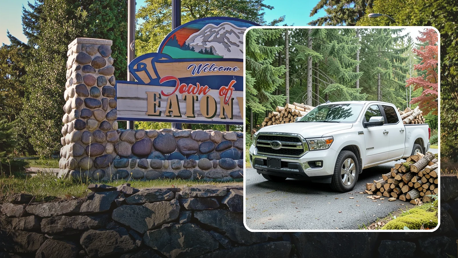 Firewood Pickup in Eatonville, Pierce County, WA - Save on delivery by picking up seasoned, ready-to-burn firewood directly from our Pacific Northwest yard.