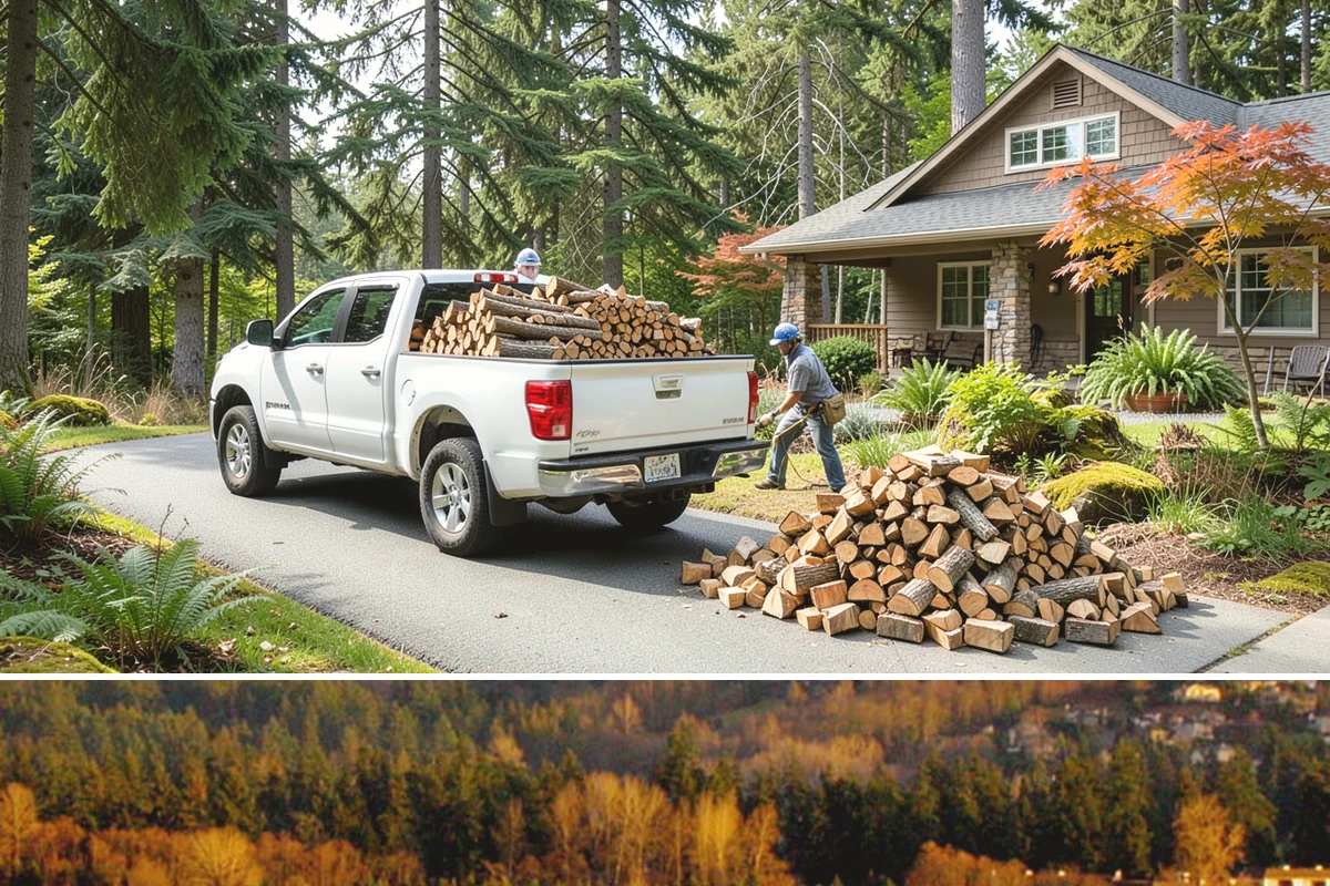 Firewood Pickup in Kenmore, King County, WA - Pickup is available year-round, but stock is freshest and most plentiful in late summer and fall.