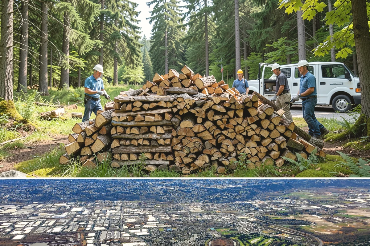 Firewood Pickup in Kent, King County, WA - Pickup is available year-round, but stock is freshest and most plentiful in late summer and fall.