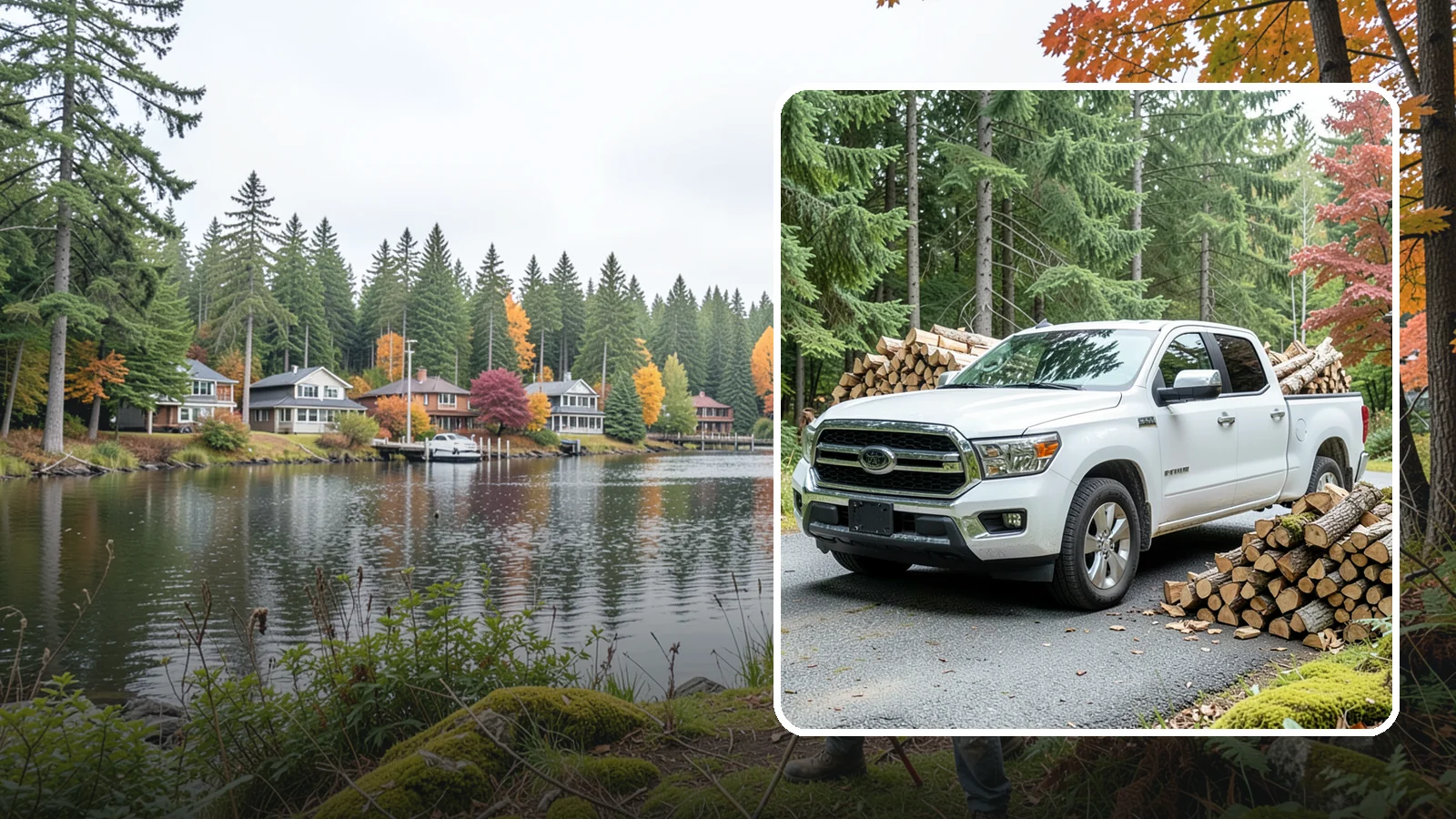 Firewood Pickup in La Conner, Skagit County, WA - Save on delivery by picking up seasoned, ready-to-burn firewood directly from our Pacific Northwest yard.