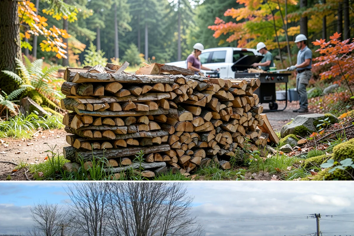 Firewood Pickup in Langley, Island County, WA - Pickup is available year-round, but stock is freshest and most plentiful in late summer and fall.