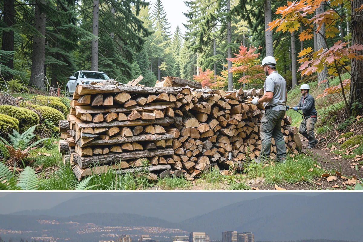 Firewood Pickup in Medina, King County, WA - Pickup is available year-round, but stock is freshest and most plentiful in late summer and fall.