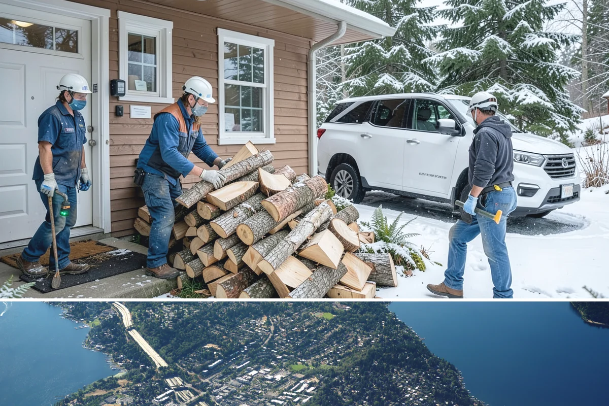 Firewood Pickup in Mercer Island, King County, WA - Pickup is available year-round, but stock is freshest and most plentiful in late summer and fall.