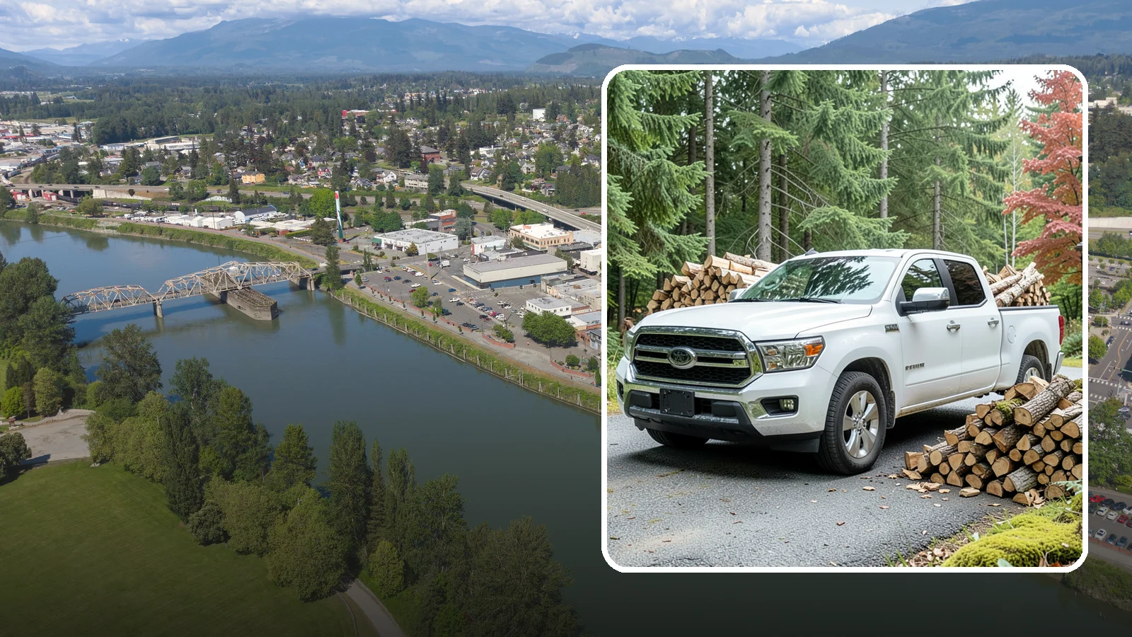 Firewood Pickup in Mount Vernon, Skagit County, WA - Save on delivery by picking up seasoned, ready-to-burn firewood directly from our Pacific Northwest yard.