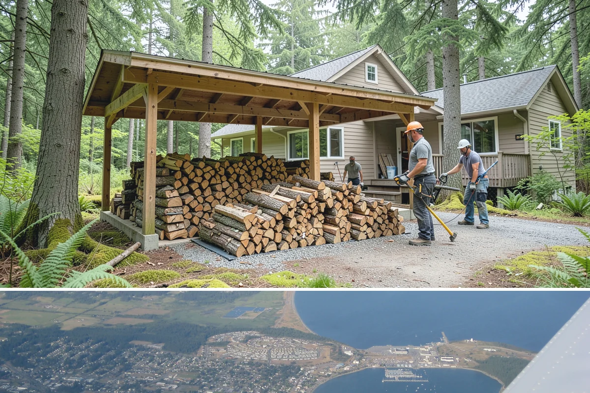 Firewood Pickup in Oak Harbor, Island County, WA - Pickup is available year-round, but stock is freshest and most plentiful in late summer and fall.
