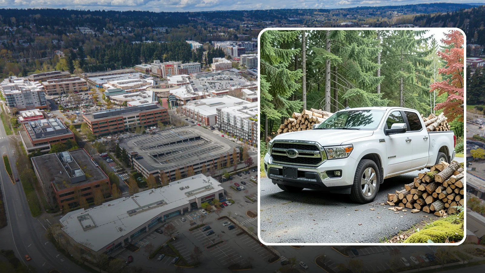 Firewood Pickup in Redmond, King County, WA - Save on delivery by picking up seasoned, ready-to-burn firewood directly from our Pacific Northwest yard.
