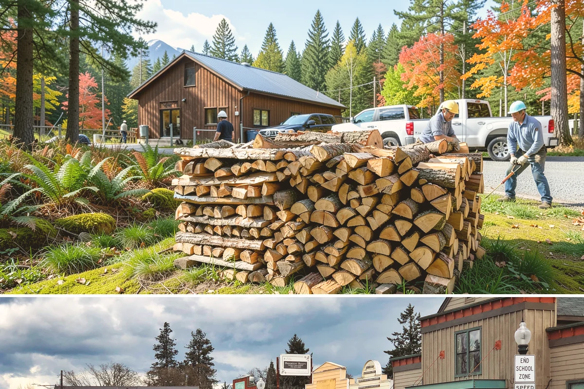 Firewood Pickup in Roy, Pierce County, WA - Pickup is available year-round, but stock is freshest and most plentiful in late summer and fall.