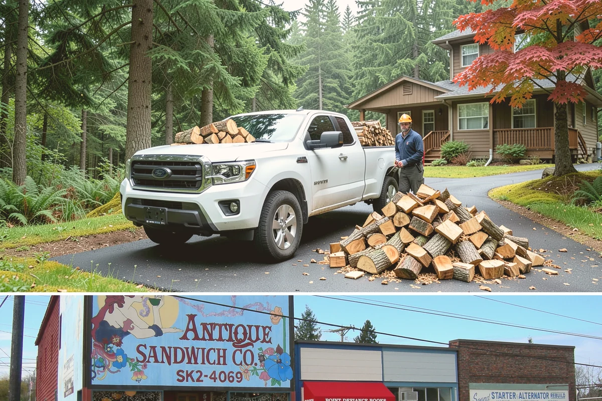 Firewood Pickup in Ruston, Pierce County, WA - Pickup is available year-round, but stock is freshest and most plentiful in late summer and fall.