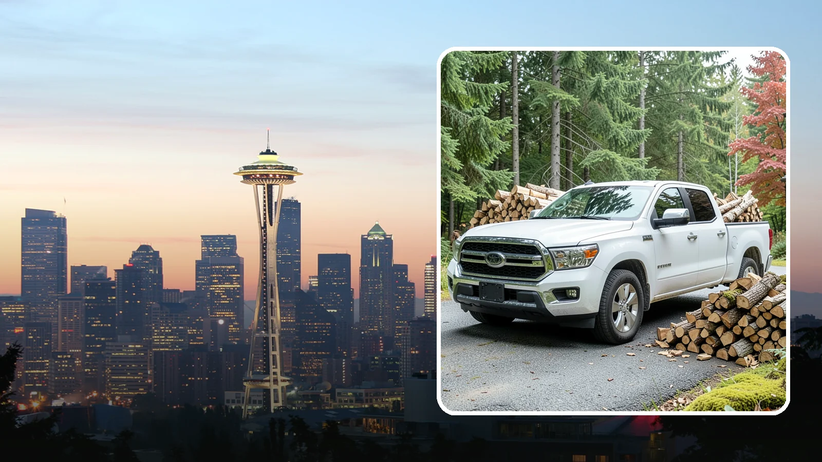 Firewood Pickup in Seattle, King County, WA - Save on delivery by picking up seasoned, ready-to-burn firewood directly from our Pacific Northwest yard.