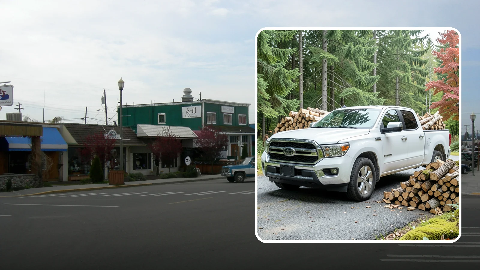 Firewood Pickup in Stanwood, Snohomish County, WA - Save on delivery by picking up seasoned, ready-to-burn firewood directly from our Pacific Northwest yard.