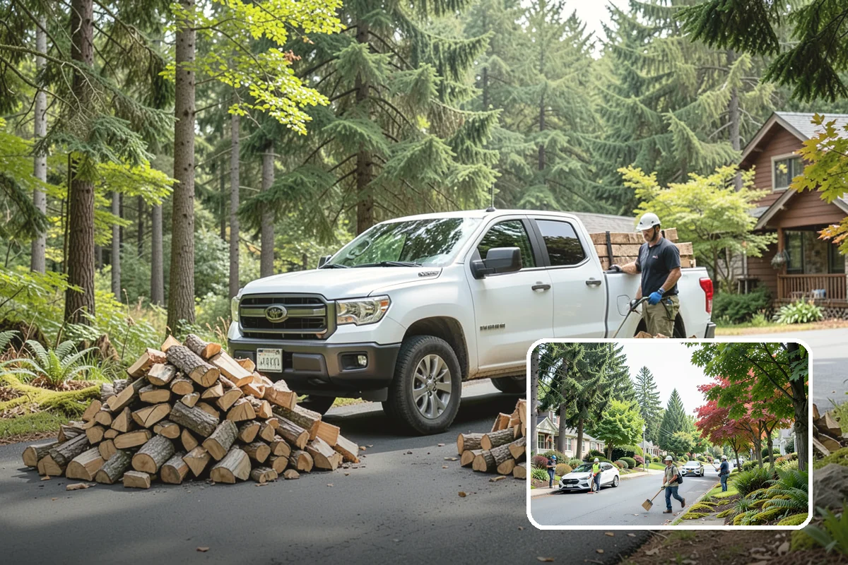 Firewood Processing in Beaux Arts Village, King County, WA - End-to-end service from log to stack
