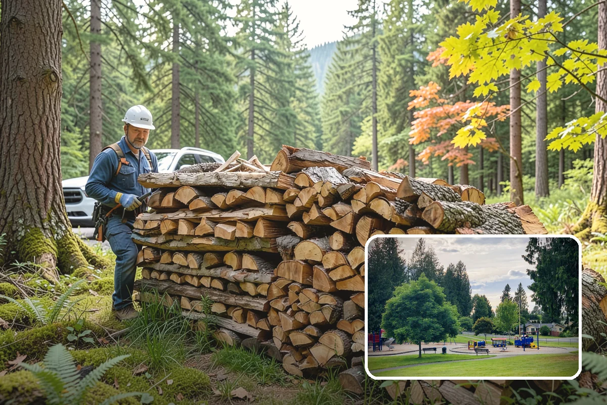 Firewood Processing in Bonney Lake, Pierce County, WA - End-to-end service from log to stack